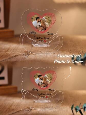 1 قطعة إطار صورة أكريليك قابل للهز مخصص - إطار صورة مضحك شخصي، هدية رومانسية لعيد الحب للأزواج، هدية للذكرى السنوية أو عيد الميلاد للزوجة، هدية تذكارية شخصية، ديكور منزلي ومكتبي جميل، هدية فريدة للحب للصديقة أو الزوجة