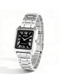 Casio Standard Series Apparel Collection, Business Model, Minimalist Elegant, Roman Numeral Dial, Quartz Movement, Stainless Steel Strap, Japanese/Korean Style Women's Watch, New Year, Christmas Gift - Black - View 1