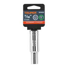 2-Piece Kit - 7/16" 12-Point Long Socket, 1/2" Drive, Truper - Silver - View 2