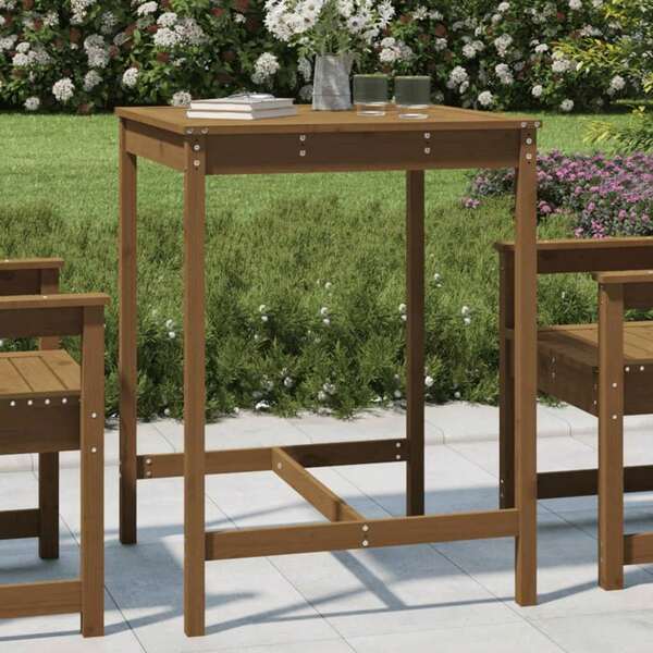 vidaXL Tavolo da giardino marrone miel 82,5x82,5x110 cm in legno massiccio di pin