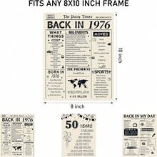 Vintage 50th Birthday Anniversary Posters, 3-Piece Set, 1976 Theme, 8x10 Inch - Vintage 1976 - View 2