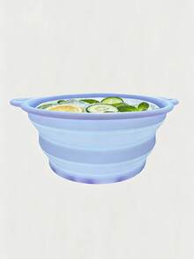 1个家用冰碗，硅胶面部冰疗浴盆，适用于户外，可折叠美容工具冰浴碗，内置冰格，便携式硅胶面部冰浴碗，用于冷疗、紧致肌肤和缓解痤疮，紧凑可折叠洗脸盆，适合日常居家和旅行使用。