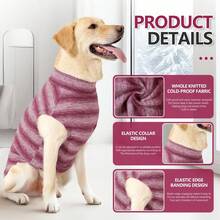 Classic Cable Knit Turtleneck Sweater, Warm Knitted Dog/Cat Coat Suitable For Small, Medium And Large Pets, Winter Pet Outerwear - Multicolor - View 3