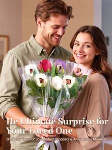 1pc Personalized Eternal Rose Gifts For Men Women, Custom Forever Flowers With Photo & Text, Romantic Valentine's Day Birthday Wedding Gifts For Him Her, Unique Personalized Gifts For Boyfriend Girlfriend, Wife Husband Anniversary, Customizable Eternal Rose Box - One Size - View 3