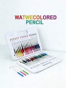 Bộ 48 bút chì màu nước chuyên nghiệp có thể tẩy xóa, độ đậm màu cao, dụng cụ sáng tạo nghệ thuật chất lượng cao, hộp quà cao cấp dành cho học sinh và người lớn. - Bút chì màu tan trong nước - Xem 1
