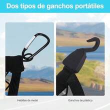 Red para Equipaje, Red de Carga, Red para Pick Up de 1,1 x 1,1 m a 2,0 x 2,0 m, con 6 Clips para camioneta, elstica, Red de Almacenamiento Mosquetn de Techo SUV Coche Camin - como se muestra en la figura - Ver 3