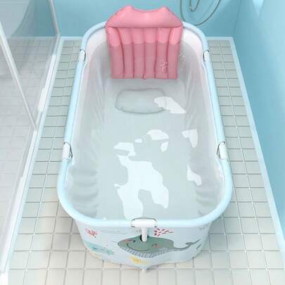 Folding Adult Bathtub Portable Bathtub - Portable Durable Spa Tub With Thickened Design, Space-Saving Foldable Structure For Easy Storage In Small Bathrooms, Contemporary Bathroom Decor, Sturdy