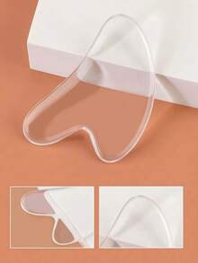 1/2 Pcs Resin Massage Roller Set, Double-Headed Massage Roller + Gua Sha Board, Eye & Face Massage, Muscle Relaxation, Dual-Head Massage Stick, Beauty Board, Facial Massage Tool, Envelope Bag Packaging - Clear - View 4