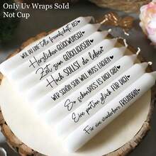 45pcs German Heart Quotes Stickers Rub-On UV Dtf Cup Wraps Stickers Compatible For Glass With German Inspirational Proverbs, Heart-Shaped Family & Friendship Birthday For You With Love Happiness Home Sparkler Saying Phrases Sticker - Self-Adhesive DIY Crafts Pack Decals For Cups, Glass, Ceramic, Furniture - Single Use Plastic Quotes Suitable For Home Decor, Crafts - Multicolor - View 7