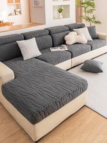 1pc Waterproof Large Wave Sofa Slipcover, High-End Anti-Slip Living Room Couch Cover, Machine/Hand Washable, Pet-Friendly, Suitable For All Seasons, Home, Kitchen, Bedroom, Office Use - Dark Grey - View 3