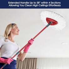 MXZONE Spin Mop Handle Replacement Compatible With O Cedar Spin Mop And Bucket, 4-Section 30 To 58 Inchs Mop Replace Handle, Mop Stick For Floor Cleaning, Mop Head And Base Not Include - Màu A - Xem 7