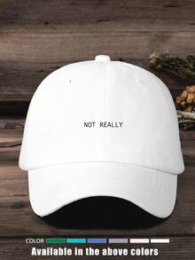 1pc Printed "NOTREALLY" Washed Baseball Cap, Adjustable Outdoor Sun Hat For Spring/Autumn Travel Beach Vacation, Y2K Style For Youth - Baseball Cap - View 17