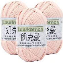 Lawkeman 3 peças/300g Fio de Camiseta de Poliéster de Alta Qualidade, Fio de Crochê e Tricô, Fio Grosso de Poliéster Macio e Elástico, 30m/100g por Rolo - Ideal para Projetos DIY, Chinelos, Cestas, Tiras de Tecido, Sacolas Artesanais Tecidas à Mão, Brinquedos, Sapatos, Tapetes, Cestas de Armazenamento - Multicolorido - Visão 16