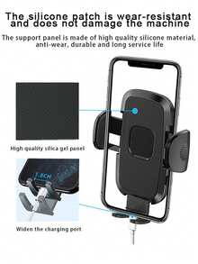 360° Adjustable Long Arm Silicone Base Car Phone Holder - Black - View 10