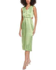 Sandro Woven Linen-Blend Dress - 綠色 - 查看 2