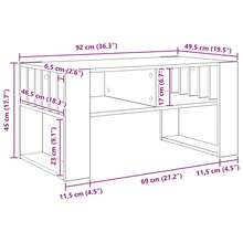 vidaXL Mesa baja marrón fumé 92 x 49,5 x 45 cm madera de ingeniería - Marrón - Ver 8