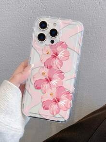 1 Piece. Lily Flower Pattern, Air Cushion Transparent Anti-Drop Phone Case, Made Of TPU Material, Can Be Given As A Holiday Gift, Suitable For Apple Phones XS/XS Max/XR/11 12 13 14 15 16 Pro/17 Air/Promax/14 15 16 Plus. Suitable For Both Men And Women. - 無色 - 查看 1