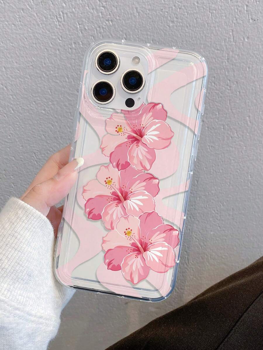 1 Piece. Lily Flower Pattern, Air Cushion Transparent Anti-Drop Phone Case, Made Of TPU Material, Can Be Given As A Holiday Gift, Suitable For Apple Phones XS/XS Max/XR/11 12 13 14 15 16 Pro/17 Air/Promax/14 15 16 Plus. Suitable For Both Men And Women. - 無色 - 查看 1