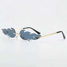 Halloween Decorative Glasses, Burning Flame Shaped Glasses, Suitable For Music Festivals, Carnivals, Parties, Unisex Gradient Green, Blue, Red Frames, Valentine's Day, Halloween, Y2K - Multicolor - View 7