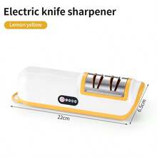 1pc Electric Knife Sharpener, Automatic Kitchen Knife Sharpener, Electric Professional Kitchen Knife Sharpening Tool, Fully Automatic Tableware Kitchen Knife Sharpener, Suitable For All Knives, Whetstone, Blade Grinder, Non-Slip Bottom. - Multicolor - View 12
