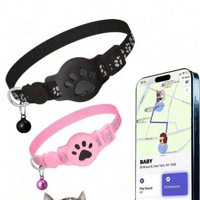 1 chiếc vòng cổ phản quang điều chỉnh được cho mèo, vòng cổ định vị thú cưng tương thích với Apple Find My Tracker, vòng cổ phản quang in hình động vật 7-9 inch, vòng cổ có thể tháo rời, chỉ dành cho hệ điều hành iOS, không cần ứng dụng, sử dụng trực tiếp chỉ với một cú nhấp chuột.