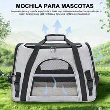 CYPNTransportadora para Perro y Gato. Cojín de Felpa con Correas Ajustables para los Hombros. Transportadora para Perro Chico Adecuado para Mascotas Pequeñas y Medianas.con Bol + Bolsa. Negro grisFashion - 226502144 - Ver 4