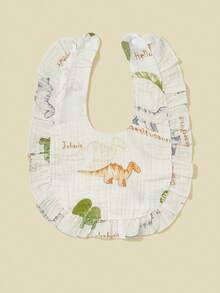 5pcs/Pack Soft & Comfortable Plain Fabric Cute Cartoon Bear Head Ruffled Baby Bibs - Multicolor - View 4