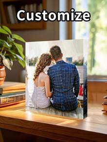 个性化亚克力照片装饰品、桌面摆件、亚克力相框 - 非常适合家居和办公室装饰、感恩节礼物或派对用品、个性化照片展示、办公室装饰 - 彩色 - 查看 7