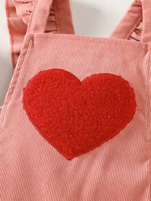 Baby Girls Pink Gift For Little Princess - Heart Bodysuit + Bow Headband, Baby 100 Days/1st Birthday Photography Outfit - Pink - View 5