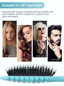 Hair brushes-EU+UK 2026 New Teal Curl Defining Hair Brush With Flexible Detangling & Grip Handle - For Wet Hair Care, Shine & Shape Boosting, Ideal For Curly Hair Women, Daily Use, Back To School & Travel Essentials - Square - View 4