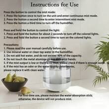 Mini Bedroom Humidifier, Small Home High Mist Aroma Diffuser, High Mist USB Humidifier, Top Fill, Large Capacity, Suitable For Bedroom, Nursery, Plant Humidifying, 7 Color Lights, Quiet Operation - Multicolor - View 7