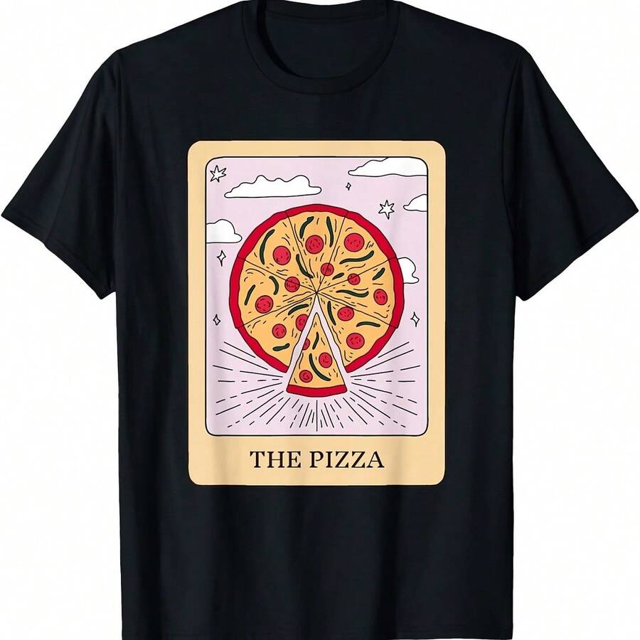 The Pizza Tarot Cards T-Shirt - Black - View 1