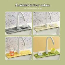 2-In-1 Absorbent Silicone Mat, Kitchen Sink Mat, Custom Fit For All Faucets, Kitchen Sink Mat (Gray) - Apricot - View 6