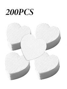 200/100片装指甲清洁湿巾 - 专业无绒指甲油卸除棉片，UV凝胶清洁纸巾，无香型美甲准备和完成清洁工具，浪漫情人节礼物 - 白色 - 查看 11