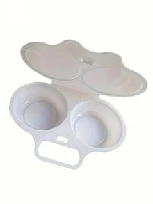 1/2pcs Microwave Soft-Boiled Egg Mold, Dual-Cup Poached Egg Pot Set, Stackable PS Plastic Egg Pot, Suitable For Omelets, Breakfast Kitchen Essential, Microwave Egg Cooker, Omelet Maker, Kitchen Gadget, Space-Saving Design - Multicolor - View 9