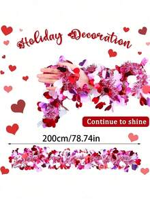 3件套情人节心形金属丝花环装饰，红白心形金属丝花环装饰，情人节心形扭纹金属丝，适用于壁炉架、婚礼派对装饰，情人节红粉白金属丝花环，情人节装饰品 - 彩色 - 查看 10