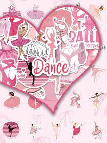 50pcs Ballet Stickers Creative And Exquisite Designs Perfect For Scrapbooking Supplies, Water Bottles, Notebooks, Suitcases, Desks, And Gift Decorations - Fun Stickers
