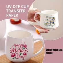 12pcs Set Mothers Day Colorful Flowers Picture Mug Stickers, Slim Glass Cup UV DTF Colorful Design High-Adhesive High Quality DIY Art Supplies For Art & Crafts Stickers Tumblers Happy Mothers Day - Multicolor - View 4