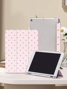 Pink Polka Dots Tablet Protective Case,Compatible With IPad 9.7/10.2/10.5/10.9/12.9/Pro 11, 10th Gen,Compatible With Samsung Galaxy Tab S6 Lite 10.4 Inch,Compatible With Kindle Paperwhite 12th Gen 2024,Kindle (11th Generation) 2022 Release,Soft Anti-Fall Protection,Smart Stand/Automatic Wake Up/Sleep,Christmas Gift. - Hồng - Xem 5