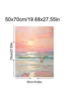 1件高品質海洋衝浪印花，極簡加州海灘藝術，粉色暮色海濱繪畫，適合臥室、客廳、宿舍，牆面藝術、牆面裝飾、家居裝飾、房間裝飾，畫布牆面藝術，海報，附框牆面藝術，可選框 - 彩色 - 查看 17
