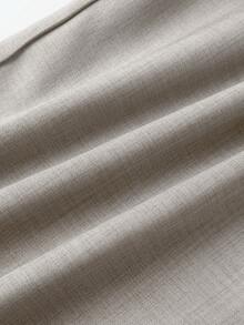 SMILE CHIC 复古高腰西装裤，适合春夏穿着，宽松显瘦垂坠面料，轻盈透气直筒阔腿裤，休闲通勤日常百搭单品。 - 燧石 - 查看 8