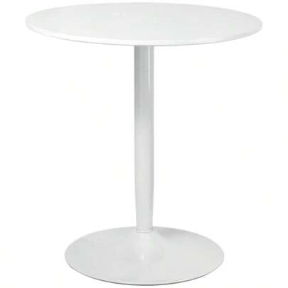 Round Dining Table Ø70 X 75 Cm, Modern Kitchen Table For 2 People, Central Pedestal Table With Steel Legs And Non-Slip Footrest