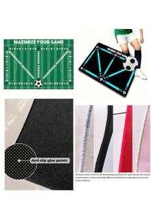 1 Peça Tapete de Treinamento de Futebol, Tapete Esportivo Antiderrapante para Controle de Bola e Melhoria da Técnica, Tapete de Fitness Interno à Prova de Som, Tapete Macio de Absorção de Impacto para Treinamento de Velocidade e Agilidade, Decoração de Banheiro para Todas as Idades - Multicolorido - Visão 9