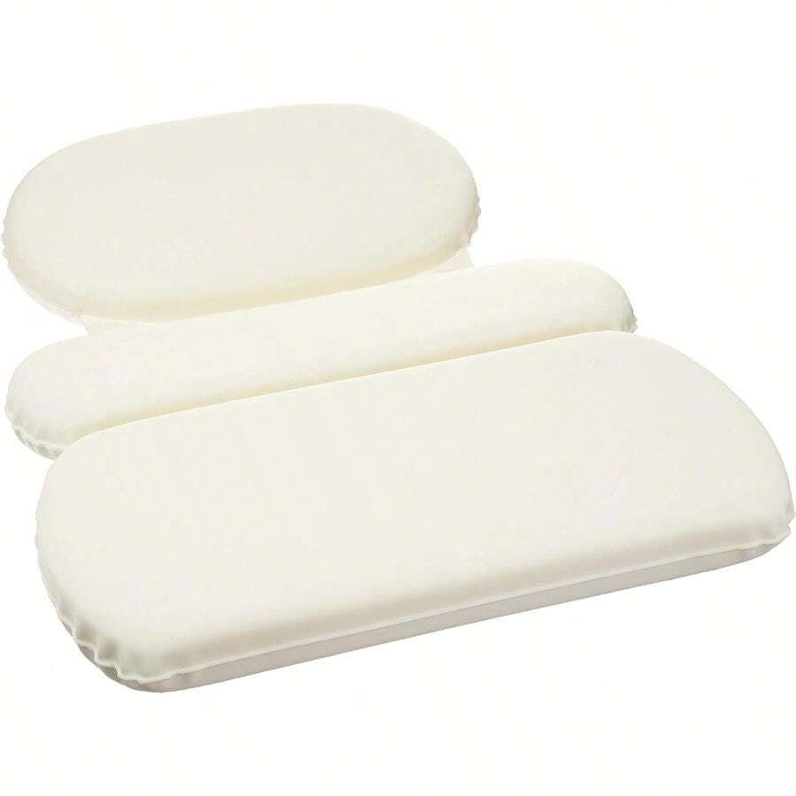Bath Tub Neck Pillow With Suction Cups, Waterproof, 3 - Panel, - 3-panel - View 1