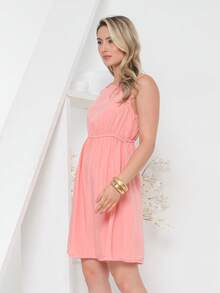 JIN SER Viscose Dress - Coral Pink - View 5