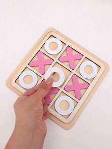 1 Set Wooden Tic Tac Toe Grid, Party Interactive Punishment Game - Multicolor - View 1