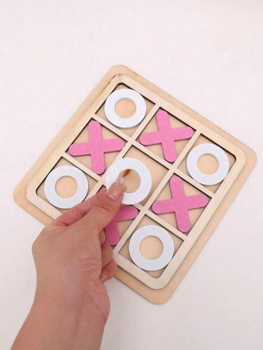 1 Set Wooden Tic Tac Toe Grid, Party Interactive Punishment Game - Multicolor - View 1