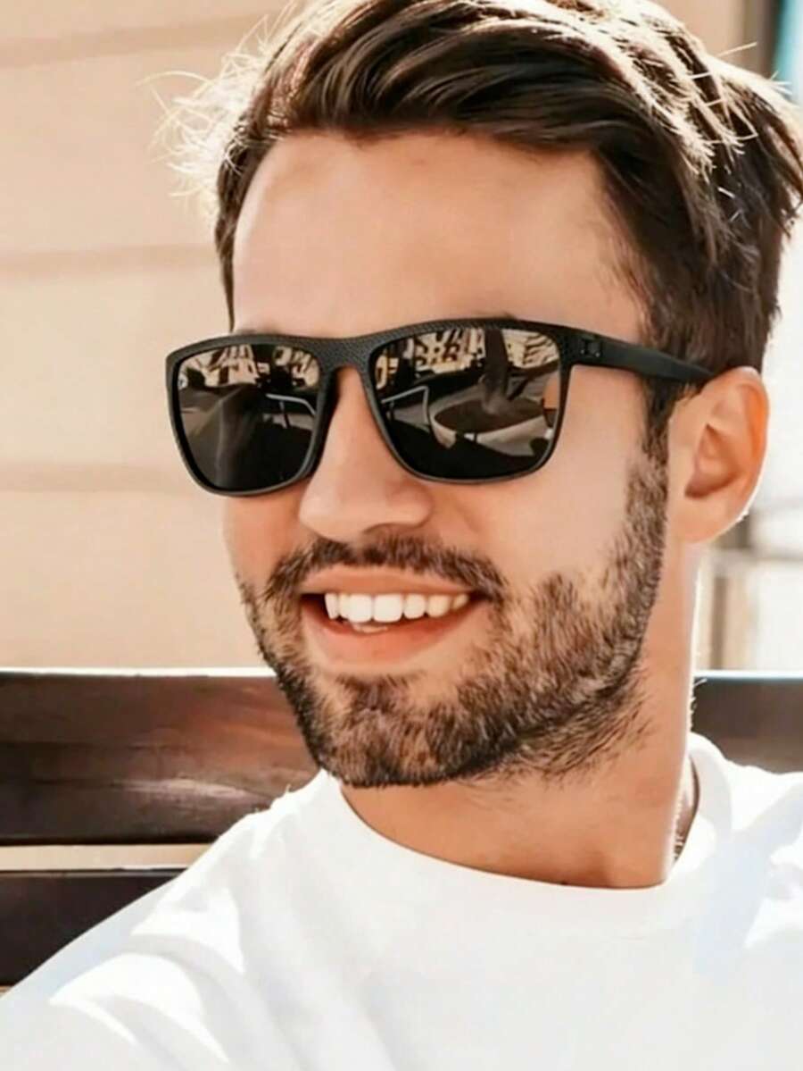 Men's Fashionable Versatile Simple Black Glasses - Black - View 1