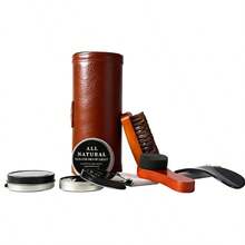 7-In-1 Travel Shoe Care Kit, Black Unisex Shoe Polish, Brush, Leather Cleaner & Conditioner Set - Multifunctional, Portable, Includes Accessories, Premium Holiday Gift