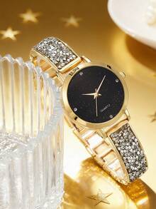 1pc Women's Minimalist Bar Scale Dial Fashion Mesh Strap Quartz Watch, Suitable For Daily Matching, Birthday, Anniversary, Gift And Other Holidays